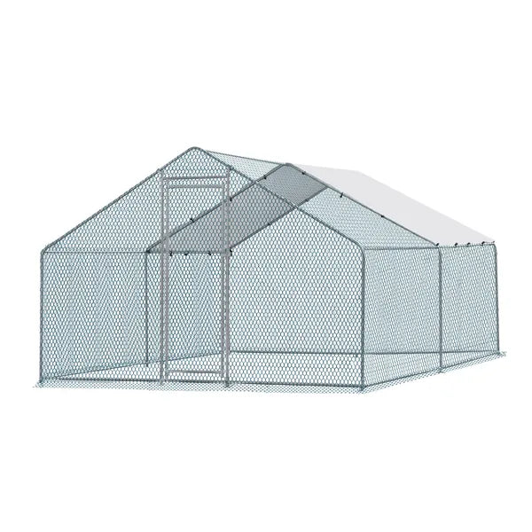 13 X 10 Ft Large Metal Chicken Coop, Walk-in Poultry Cage Chicken Hen Run House With Waterproof Cover, Rabbits Cats Dogs Farm Pen For Outdoor Back-yard Farm Garden