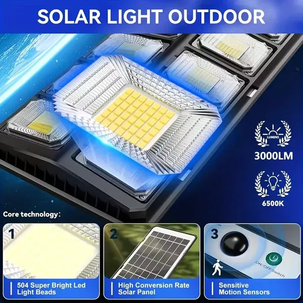 80000LM 8500K LED Solar Street Light 800W Commercial Oudoor Lights Outdoor Waterproof Hight Brightness LED, Dusk To Dawn Solar Street LightsRoad Area Lamp For Yard, Deck, Garden