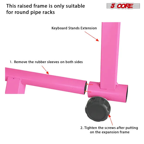 5 Core Keyboard Stand Adapter 2 Tier Adjustable Second Extension Add On For Digital Piano Stands
