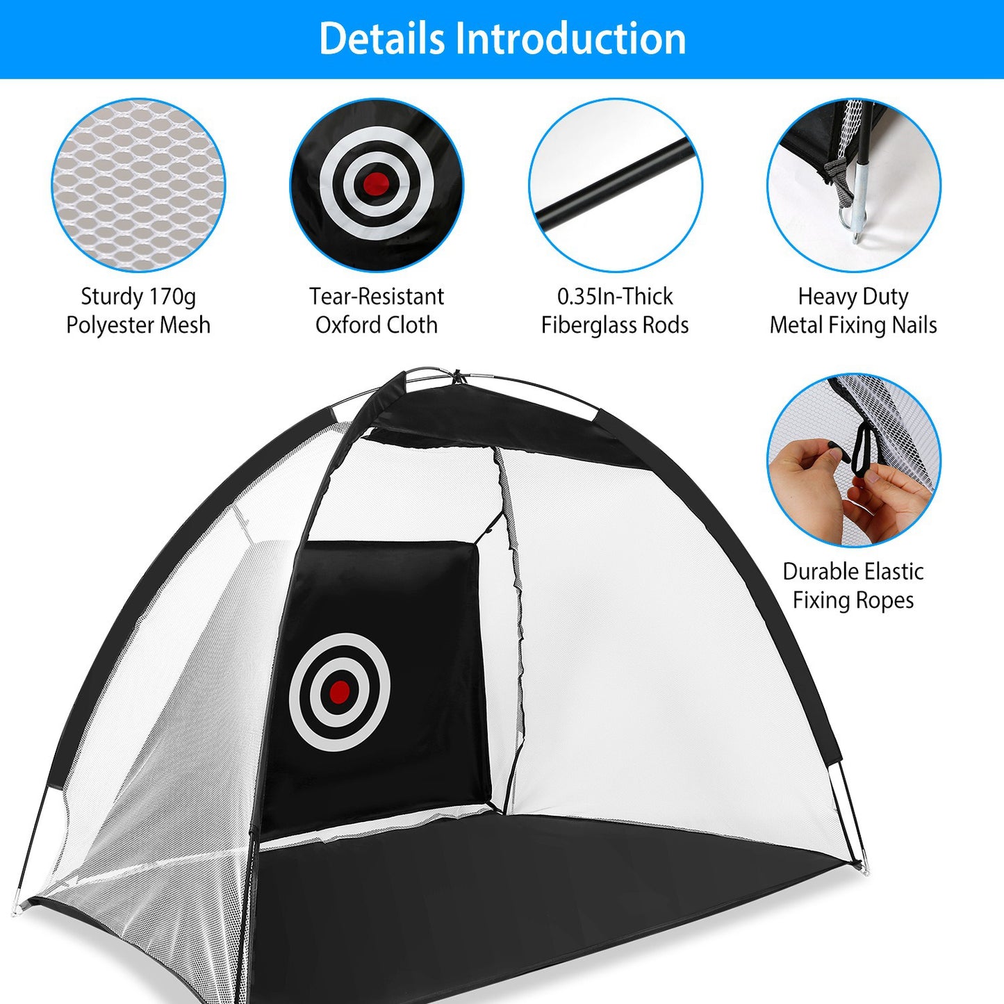 Golf Net Golf Training Aids Practice Nets Driving Hitting Nets With Target Cloth Carry Bag For Indoor Outdoor Sports