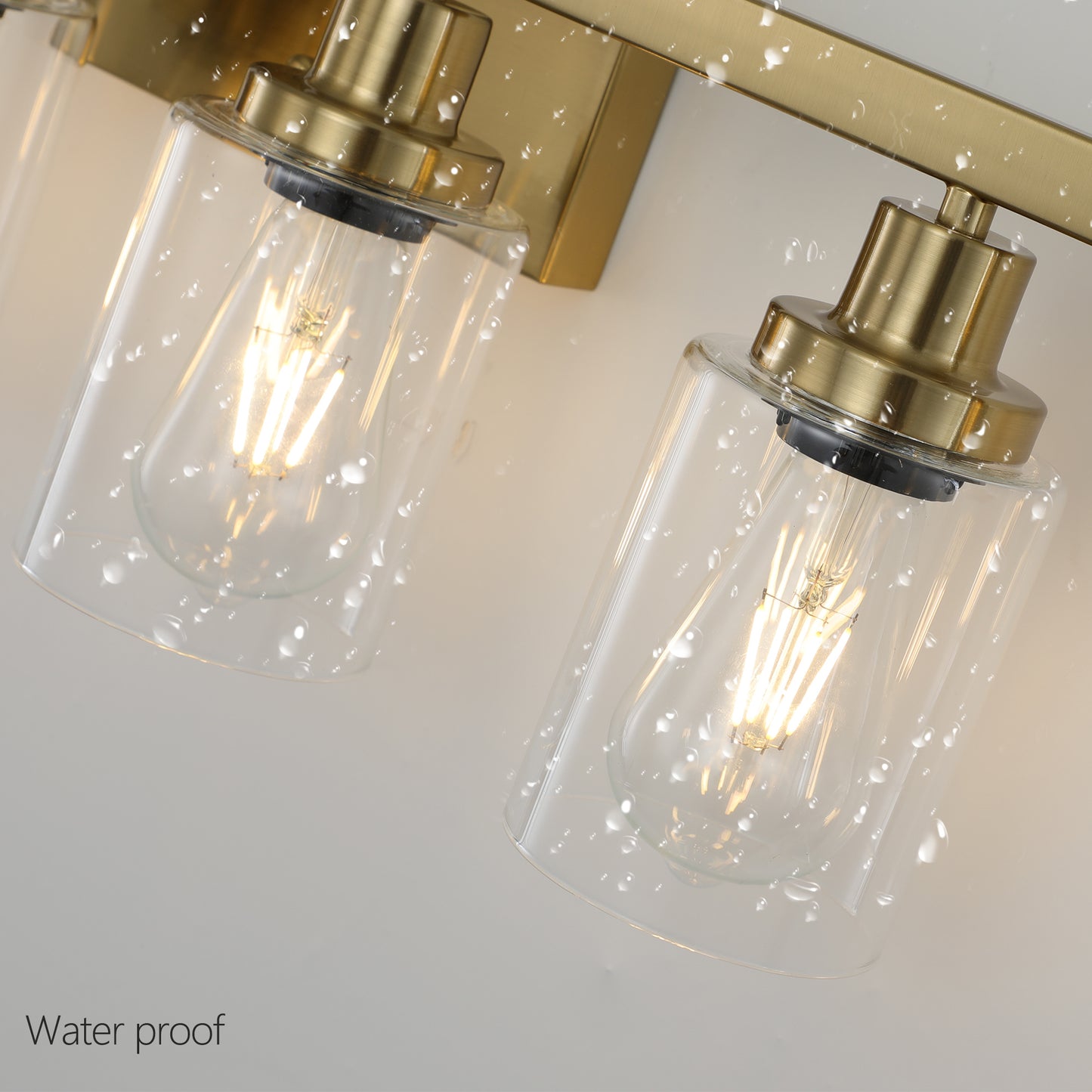 37  Golden 6-Light Vanity Light With Clear Glass Shades, Modern Iron Metal Bathroom Wall Fixture For Mirror, Ideal For Bathroom And Dressing Table -No Bulbs