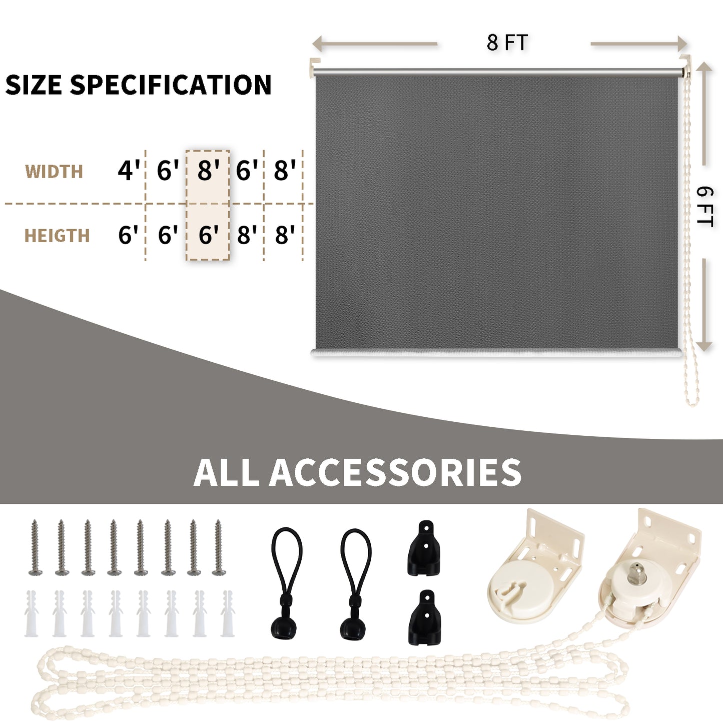 Prohibited From Sale On Amazon 6'X8' Mocha HDPE Spliced Roller Shutter
