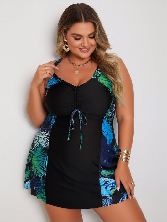 New Elegant And Fashionable Women's StyleWomen's Swimsuit For Beach Vacation Stylish One Piece With High Neck And Adjustable StrapsBeach Tankini--KA-P799-01