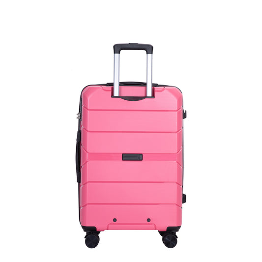 Hardshell Suitcase Spinner Wheels PP Luggage Sets Lightweight Durable Suitcase With TSA Lock,3-Piece Set   20  24  28   ,Rose