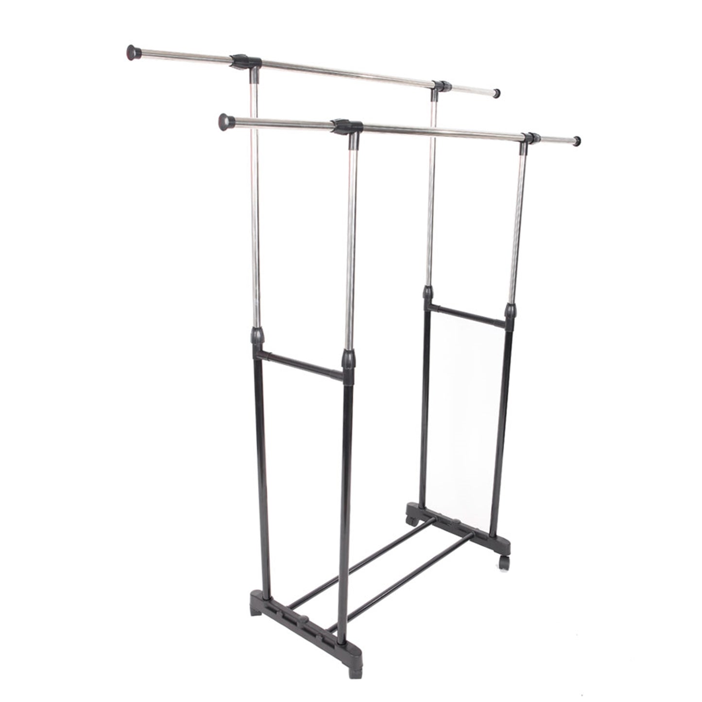 Clothes Garment Rack Rolling Portable Hanging Rack,Double Rail Adjustable Extendable Hanger Rail Stand Collapsible Clothing Rack Shelf With Lockable Wheel