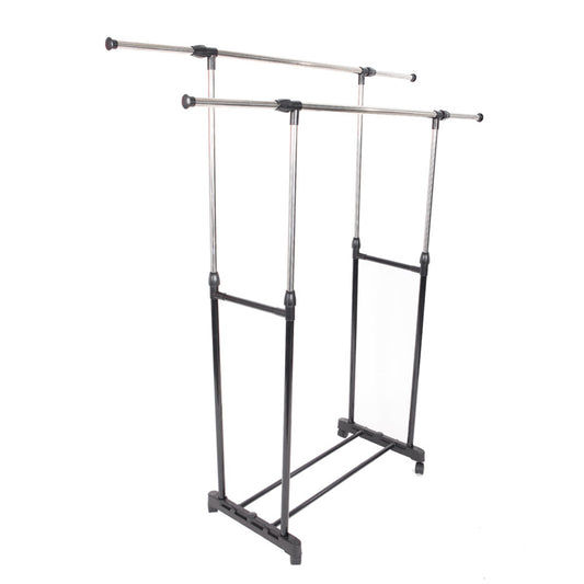 Clothes Garment Rack Rolling Portable Hanging Rack,Double Rail Adjustable Extendable Hanger Rail Stand Collapsible Clothing Rack Shelf With Lockable Wheel