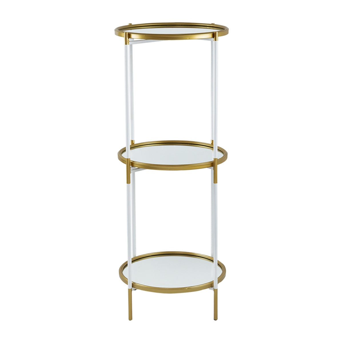 D16x39.5  3- Ties Shelf  Luxurious White And Gold