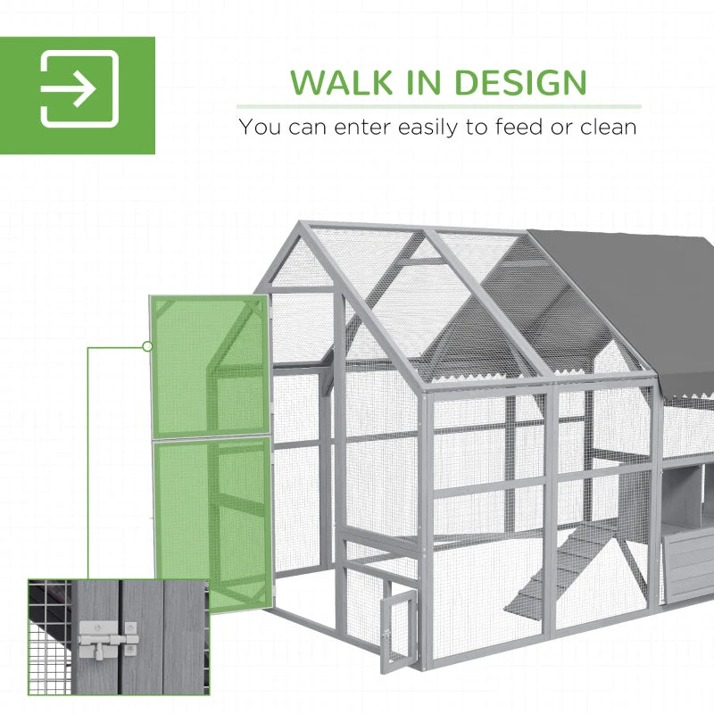 Large Chicken Coop With Nesting Box, Water-Resistant And Anti-UV Cover For 8-12 Chickens, GrayMultiple Packages Shipped. Please Pay Attention To The Dimensions And Weight In The Details.