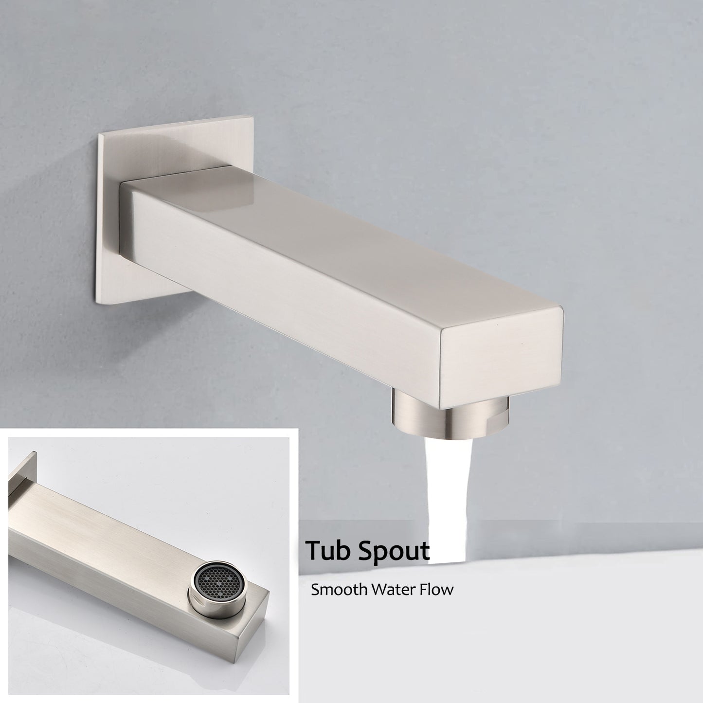 Brushed Nickel Shower System 10 Inch Brass Bathroom Deluxe Rain Mixed Shower Combination Set Wall Mounted Rain Shower Head System Shower Faucet