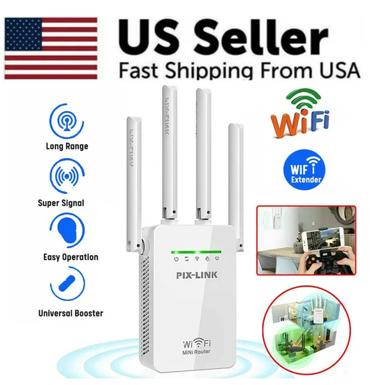 1200Mbps WiFi Range Extender Repeater Wireless Amplifier Router Signal Booster