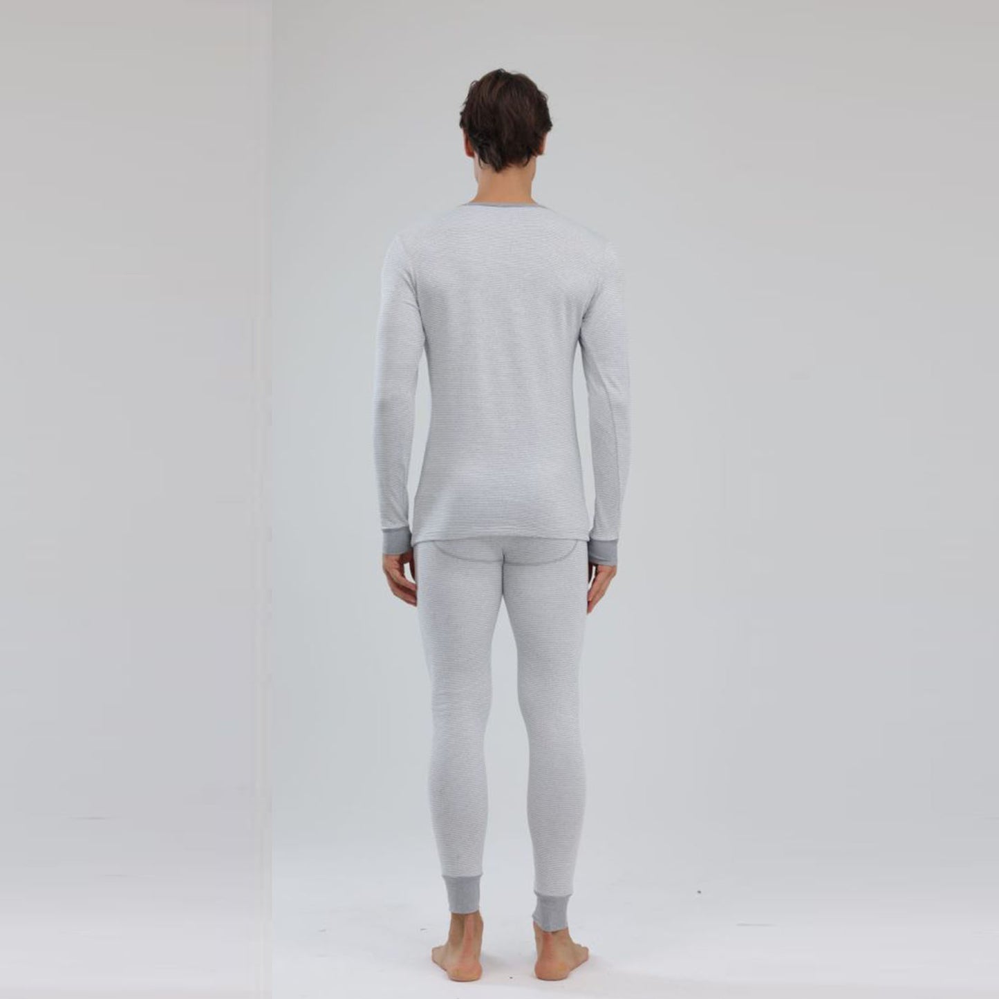 1 Set Men Thermal Underwear Set Knit Slim Fit Stylish Warm Winter Base Layer Cold Weather Clothing XXXL Size