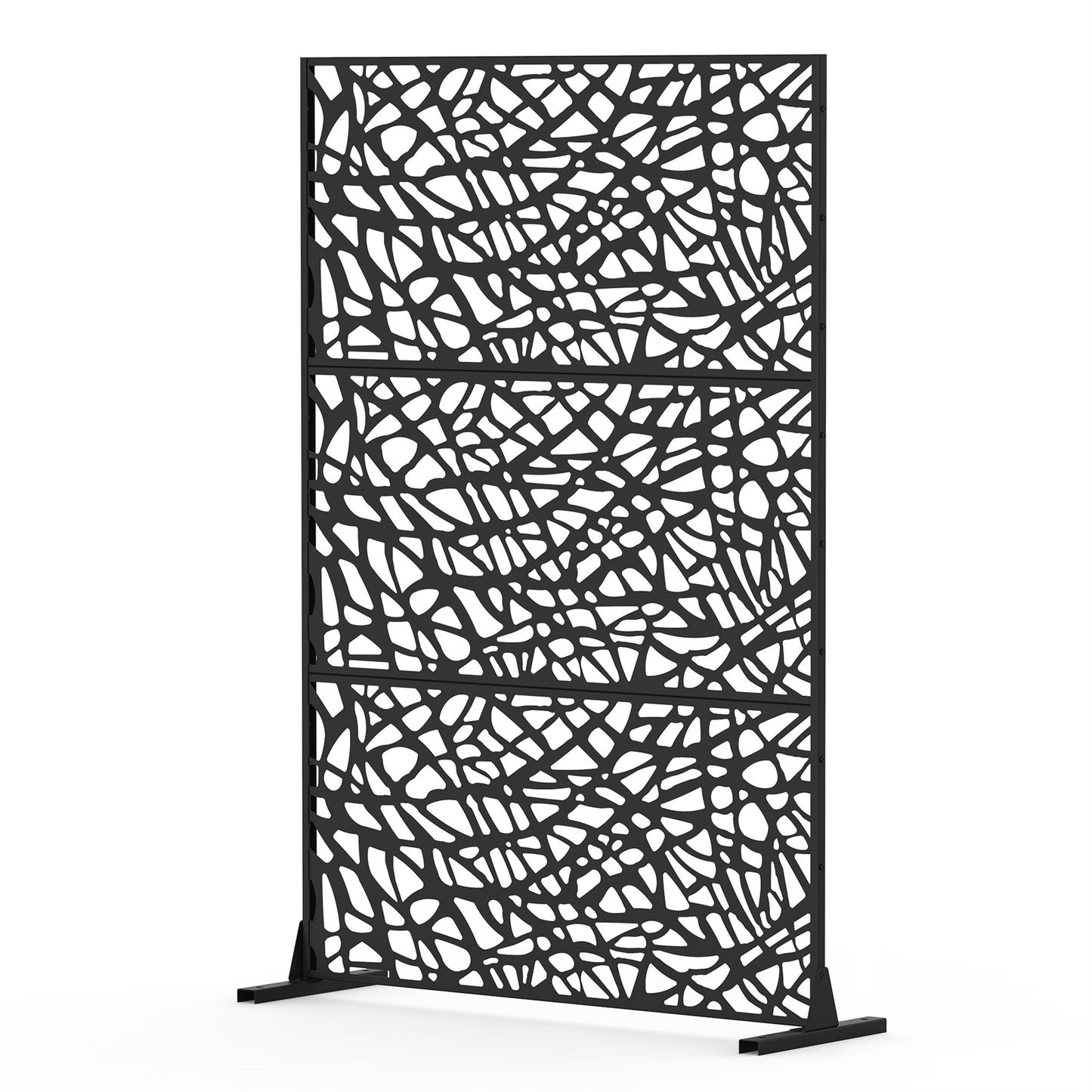 Metal Privacy Screens And Panels With Free Standing, Freestanding Outdoor Indoor Privacy Screen, Decorative Privacy Screen For Balcony Patio Garden, Room Divider, Mesh Shape