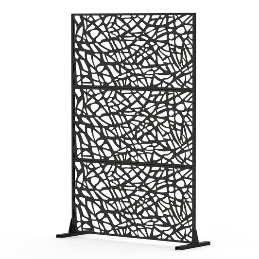 Metal Privacy Screens And Panels With Free Standing, Freestanding Outdoor Indoor Privacy Screen, Decorative Privacy Screen For Balcony Patio Garden, Room Divider, Mesh Shape