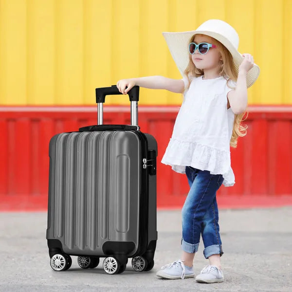Vertical Pattern Four-in-one Universal Wheel With Handle Trolley Case 16in 20in 24in 28in ABS Aluminum Alloy Trolley Classic Color - Dark Gray N101 Product Upgrade