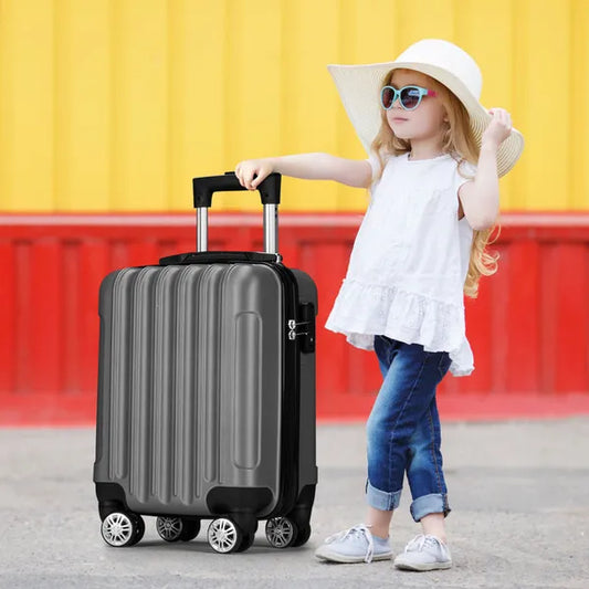 Vertical Pattern Four-in-one Universal Wheel With Handle Trolley Case 16in 20in 24in 28in ABS Aluminum Alloy Trolley Classic Color - Dark Gray N101 Product Upgrade