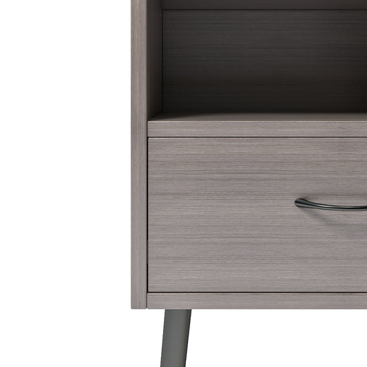 Two Sets Of Nightstand,modern Style Bedside Table, With Storage Drawers And Open Wooden Shelves, Suitable For Living Rooms, Bedrooms And Small Spaces. Decorative Bedside Tables In Two Sets, Easy To As