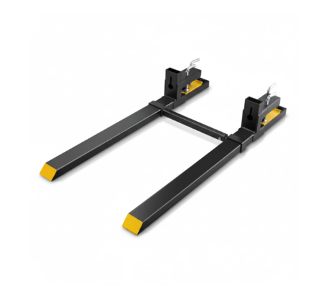Pallet Fork, 2000-pound Tractor Fork Clamp, 60  Total Length Heavy-duty Metal Fork And Adjustable Stabilizer Bar