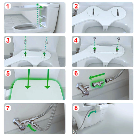 Cold Water Spray Bidet For Home Renovation Self-Cleaning Dual Nozzle Bidet Feminine Wash Non Electric Mechanical Toilet Seat Cover