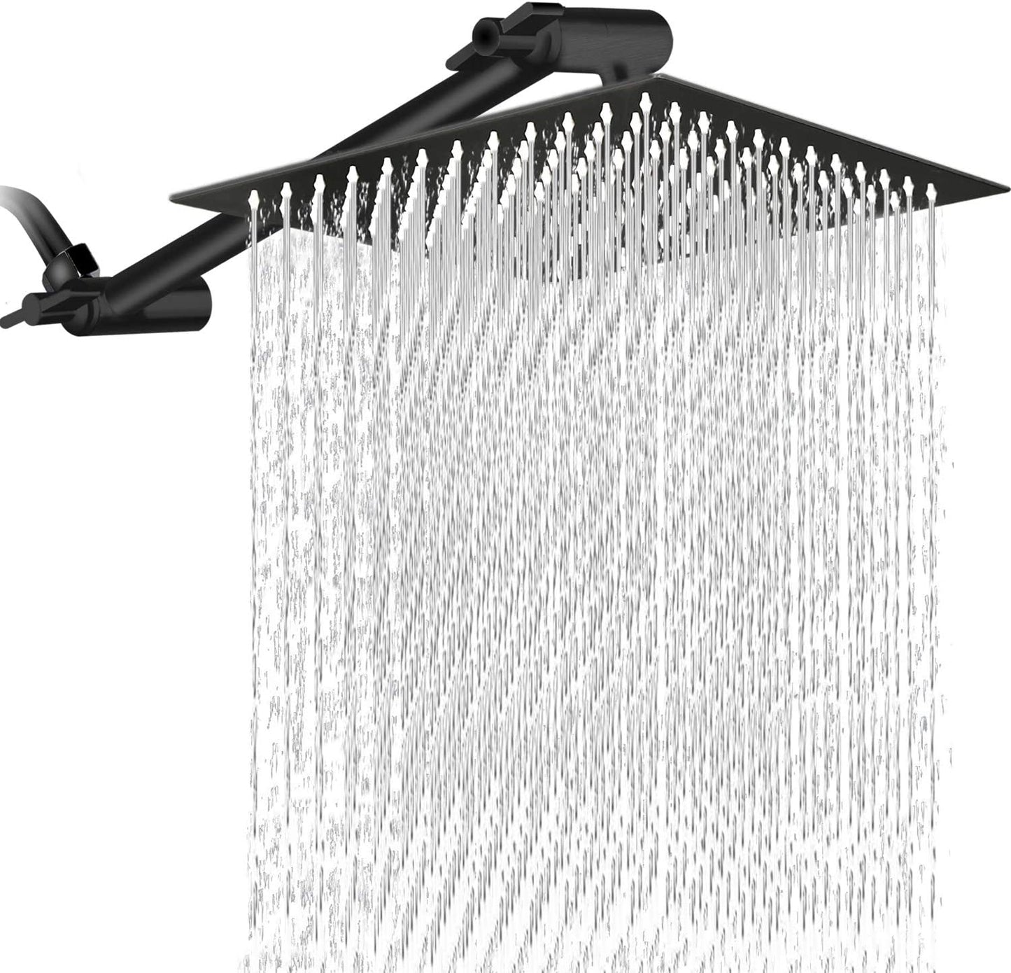 10  Square Rainfall & High Pressure Stainless Steel Bath Shower Head  Matte Black