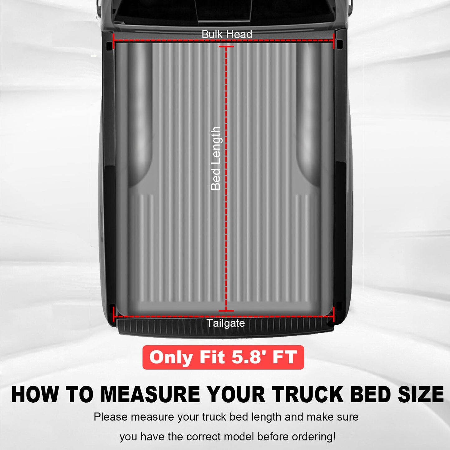 Tri-Fold 5.8FT Truck Bed Tonneau Cover For 07-13 Chevy Silverado GMC Sierra 1500--A86313-20301M3220502YF