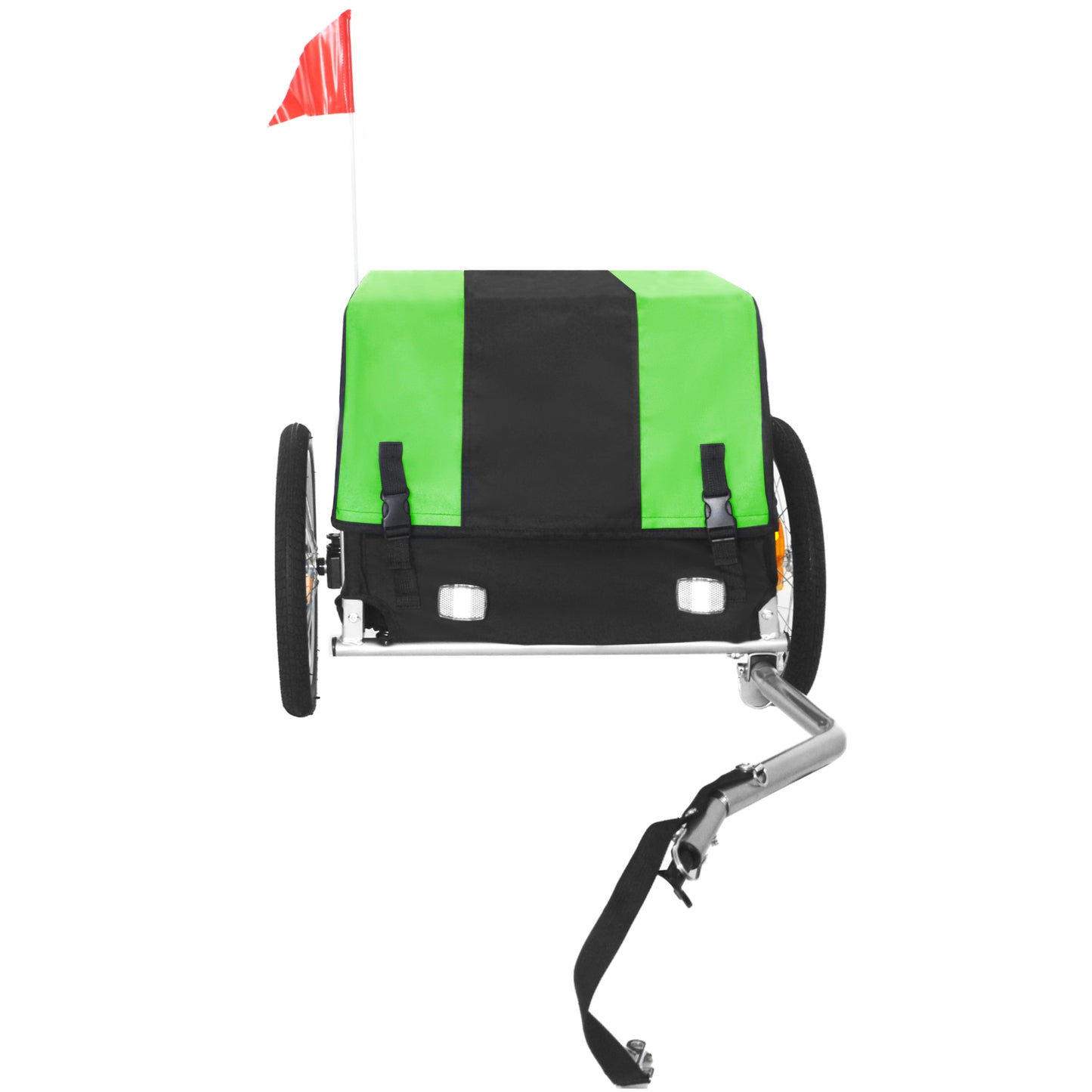 Heavy- Duty Bike Cargo Trailer With Removable Waterproof Cover -  88 Lbs Capacity  16  All- Terrain Wheels & Foldable Design For Camping  Groceries  Green Black