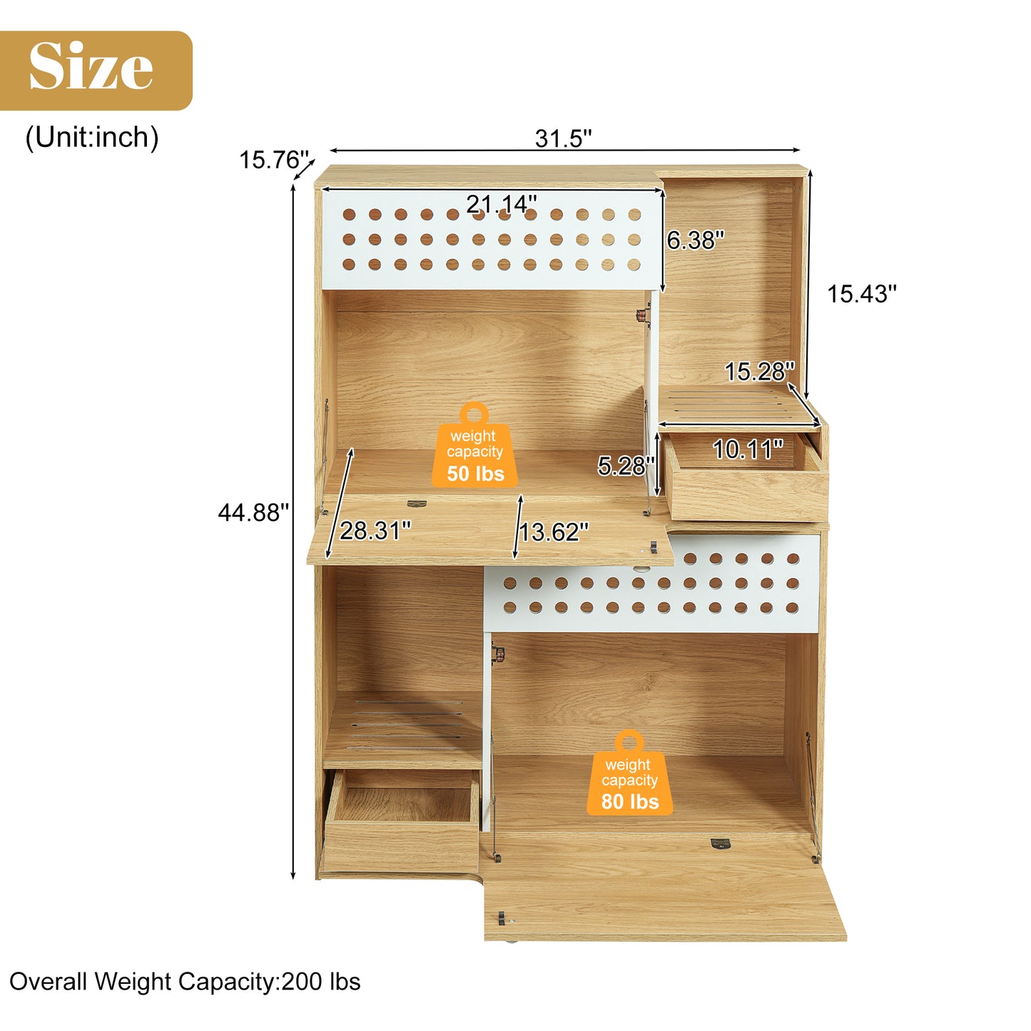 2-Piece Modern 2 IN 1 Cat Furniture Set, Cat Litter Box Enclosure Side Table, Cat House With Storage, For 2 Small-Medium Sized Cats - NATURAL