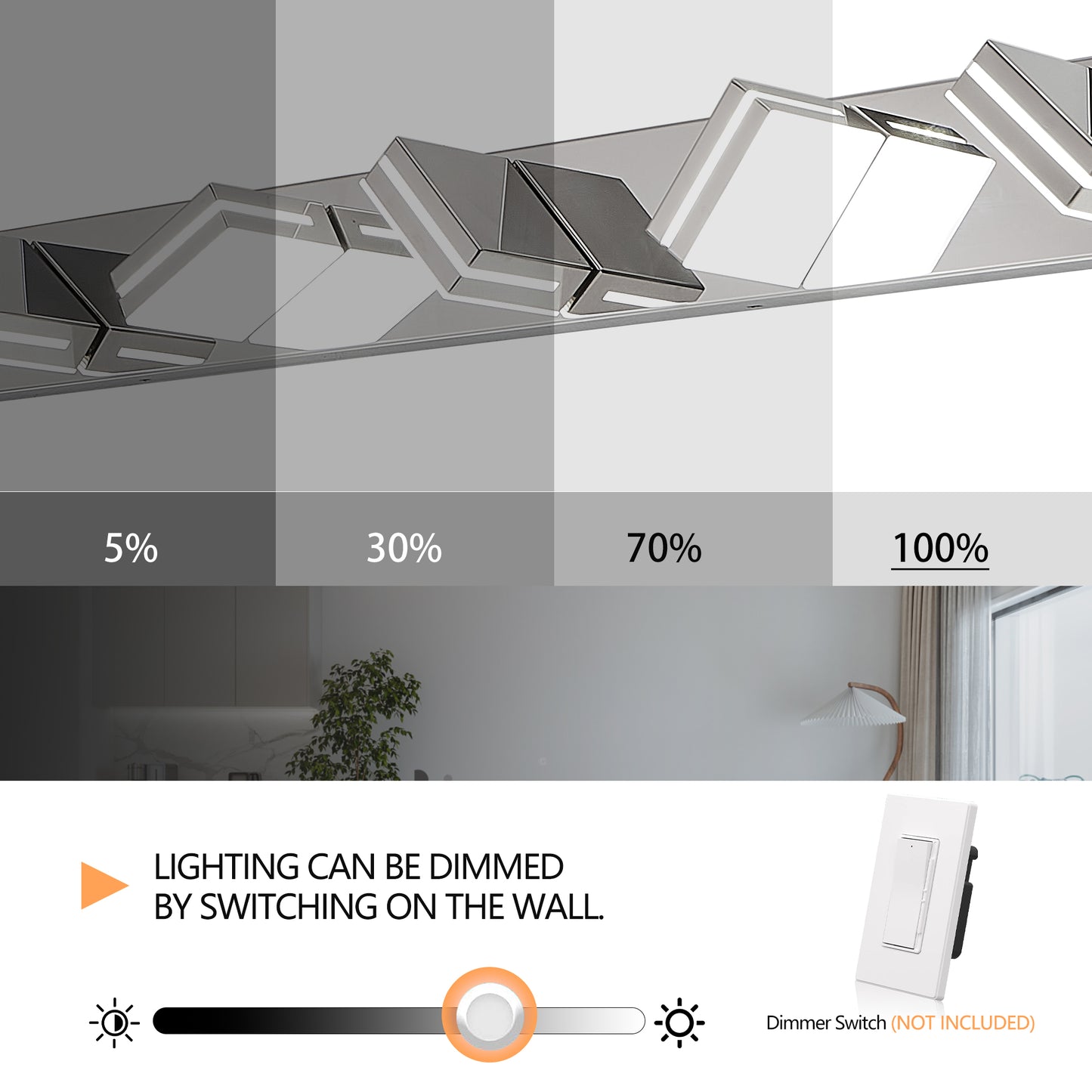 Modern Chrome LED Vanity Light, 8-Lights Wall Sconce For Bathroom And Mirror, Sleek Minimalist Design, Energy-Efficient, Easy To Install