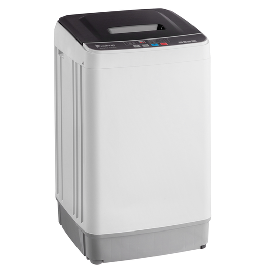 Full-Automatic Washing Machine Top Load Portable Compact Laundry Washer Spin With Drain Pump,10 Programs 8 Water Level Selections With LED Display 17.8 Lbs Capacity, Black