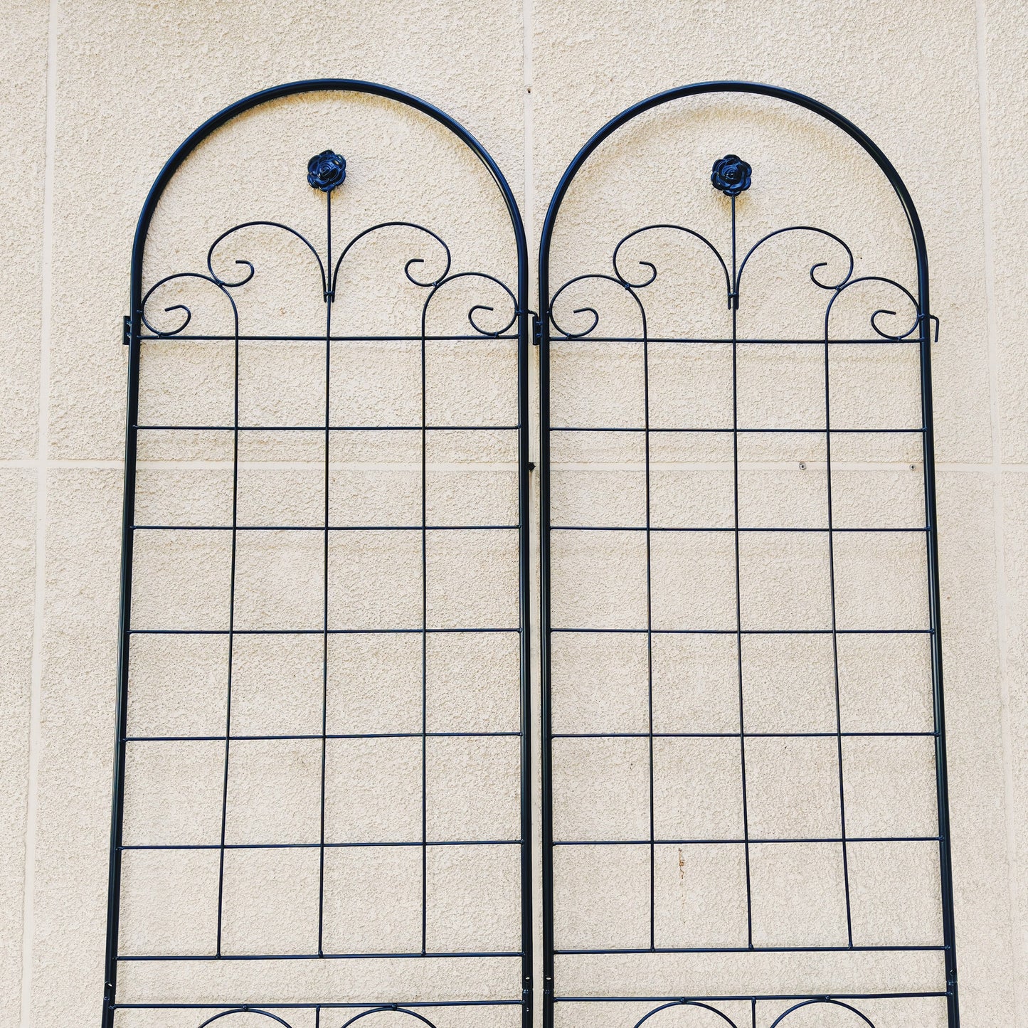 4 Pack Metal Garden Trellis For Climbing Plants Outdoor 86.7  X 19.7  Rustproof Plant Support Rose Trellis Netting Trellis Black