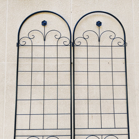 4 Pack Metal Garden Trellis For Climbing Plants Outdoor 86.7  X 19.7  Rustproof Plant Support Rose Trellis Netting Trellis Black