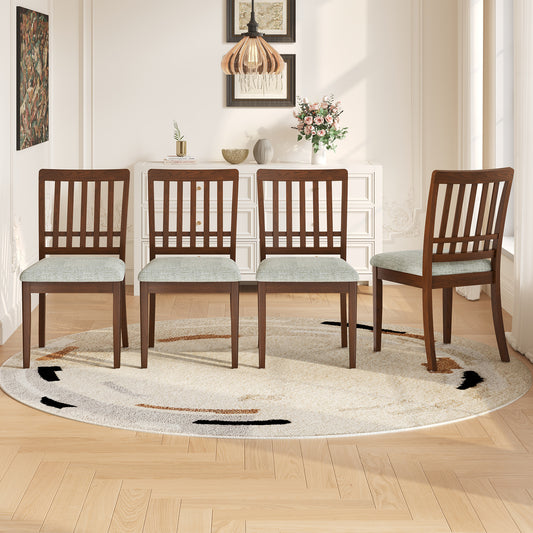 2-Piece Modern Scandinavian Dining Chairs, Curved Wood Backrest With Gray Fabric Seat, Finish For Dining Room And Apartment, Easy To Assembly -LIGHT BROWN-BROWN