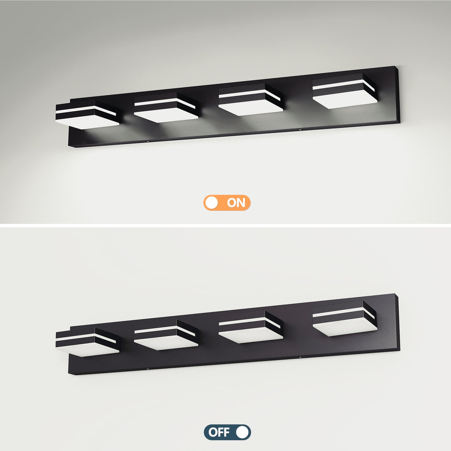 Modern Chrome LED Vanity Light, 4-Lights Wall Sconce For Bathroom And Mirror, Sleek Minimalist Design, Energy-Efficient, Easy To Install