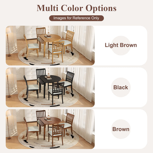 2-Piece Modern Scandinavian Dining Chairs, Curved Wood Backrest With Gray Fabric Seat, Finish For Dining Room And Apartment, Easy To Assembly -LIGHT BROWN-BROWN