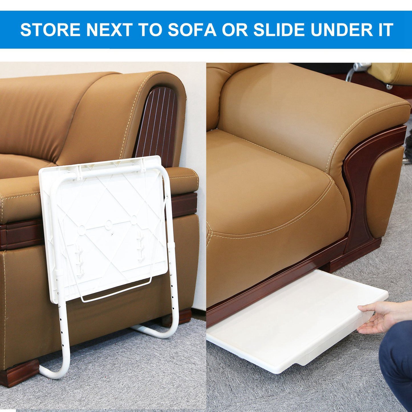 1Pc Foldable Tray Table Portable Sofa TV Tray 6 Heights 3 Angles Laptop Desk Adjustable Eating Dinner Coffee For Bed Dorm Home