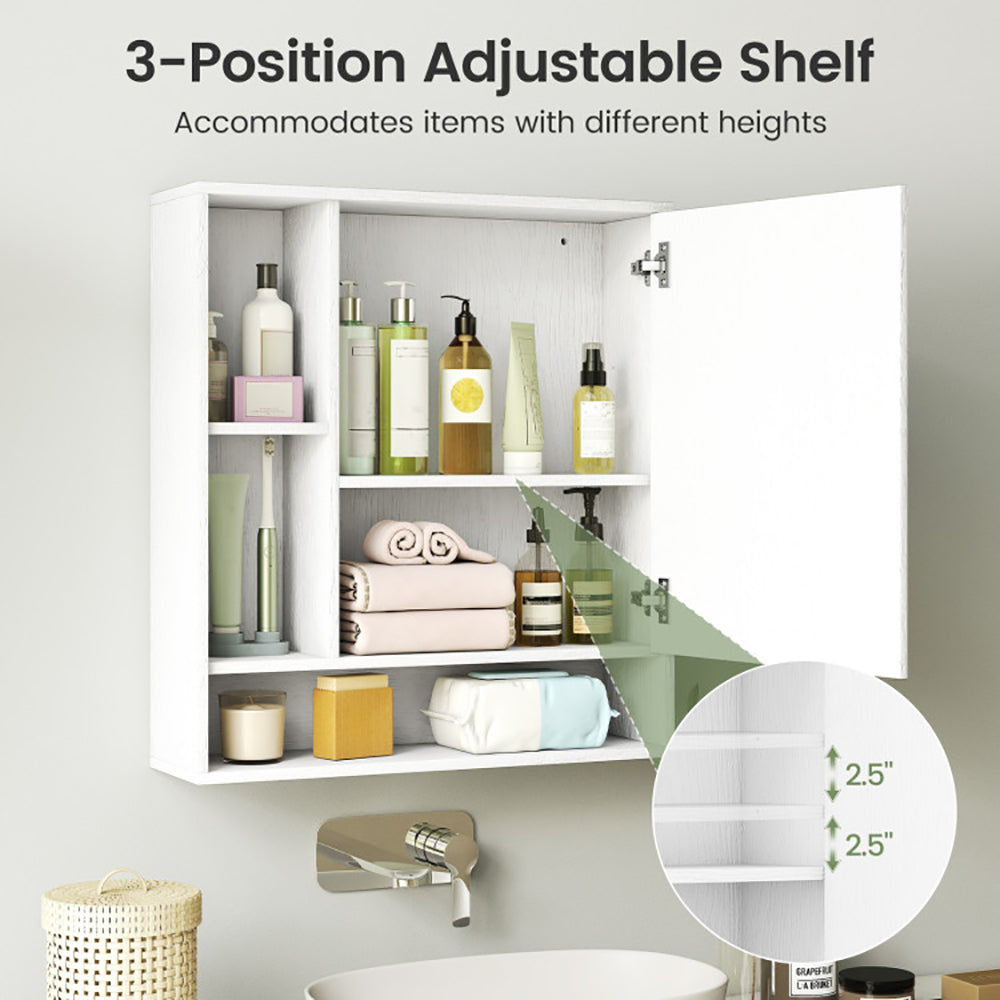 Wall Mounted  Bathroom Cabinet With Mirror Single Door  For The Bathroom, Living Room Or Entryway