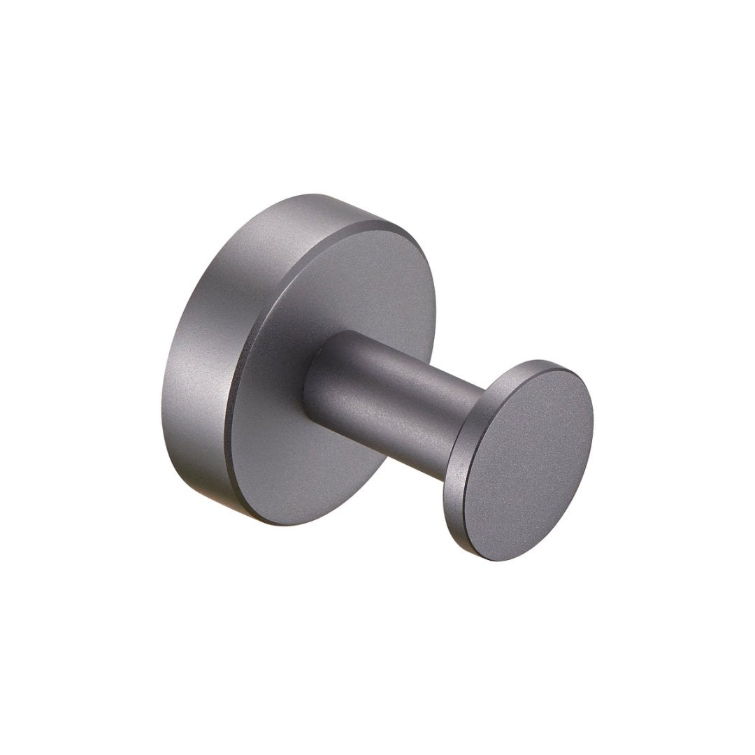 Round Base Wall Hanging Coat Hook With Screws- Gun Grey Towel Hook, 4 Pack, For Entry Shoe Cabinet, Wardrobe Bathroom Bedroom Furniture Hardware