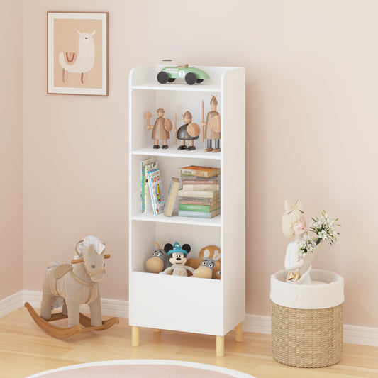 Kids 4-Tier Bookcase, Children's Book Display, Bookshelf Toy Storage Cabinet Organizer For Children's Room, Playroom, Nursery