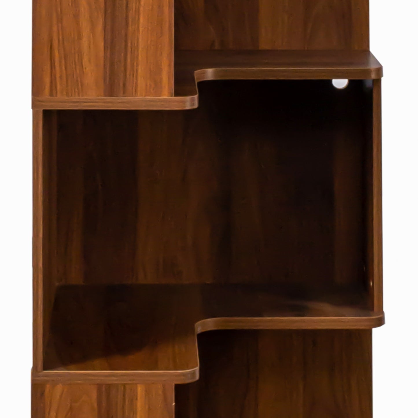 Corner Book Shelf - 5 Tier Corner Bookshelf  Bookcase With Baffle, Freestanding L Shaped Display Shelf Stand With Led Lights For Home Office, Living Room, Bedroom, Kitchen