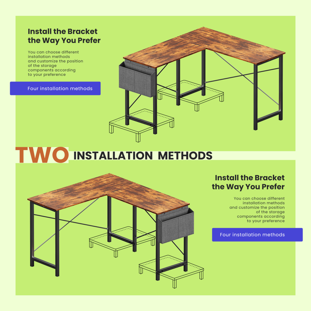 49-Inch L Shaped Desk - Computer Desk Corner Desks Gaming Desk PC Table, With CPU Stand Side Bag For Home Office Dorm Sturdy Writing Workstation