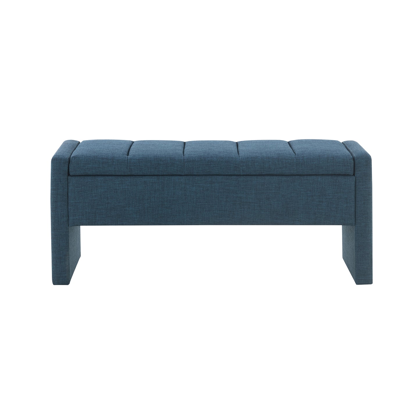 Modern Bed End Bench With Storage,Upholstered Large Foot Rest Stool, Comfy Window Vanity Bench For Living Room,Bedroom,Dorm,Coffee Table,Linen Navy Blue