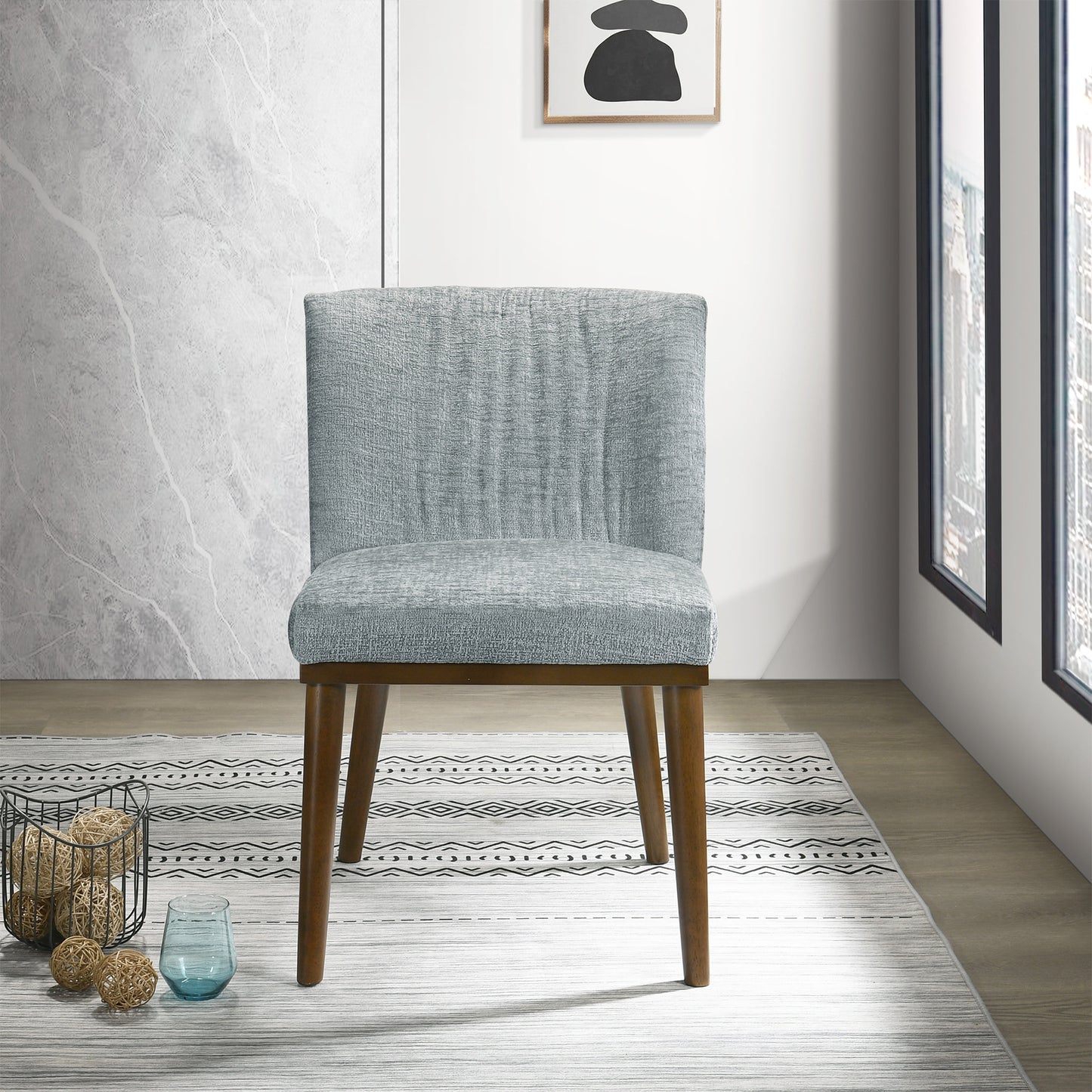 Daley Grey Fabric Dining Chair   Set Of 2