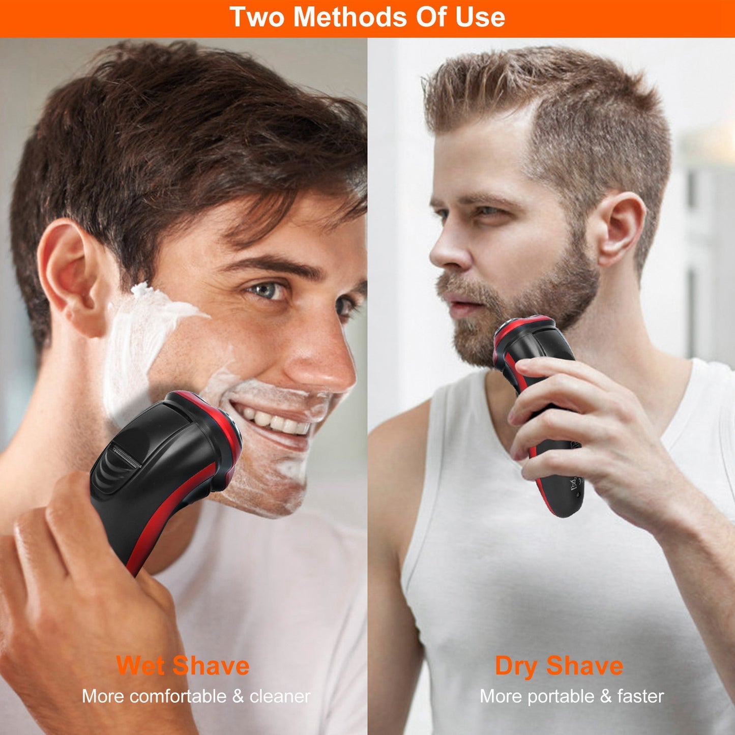 Electric Shaver Razor For Men Father Day Gift IPX7 Waterproof Beard Trimmer 3D Rechargeable Painless Rotary Shaver With Trimmer 2 In 1 Electric Shaver