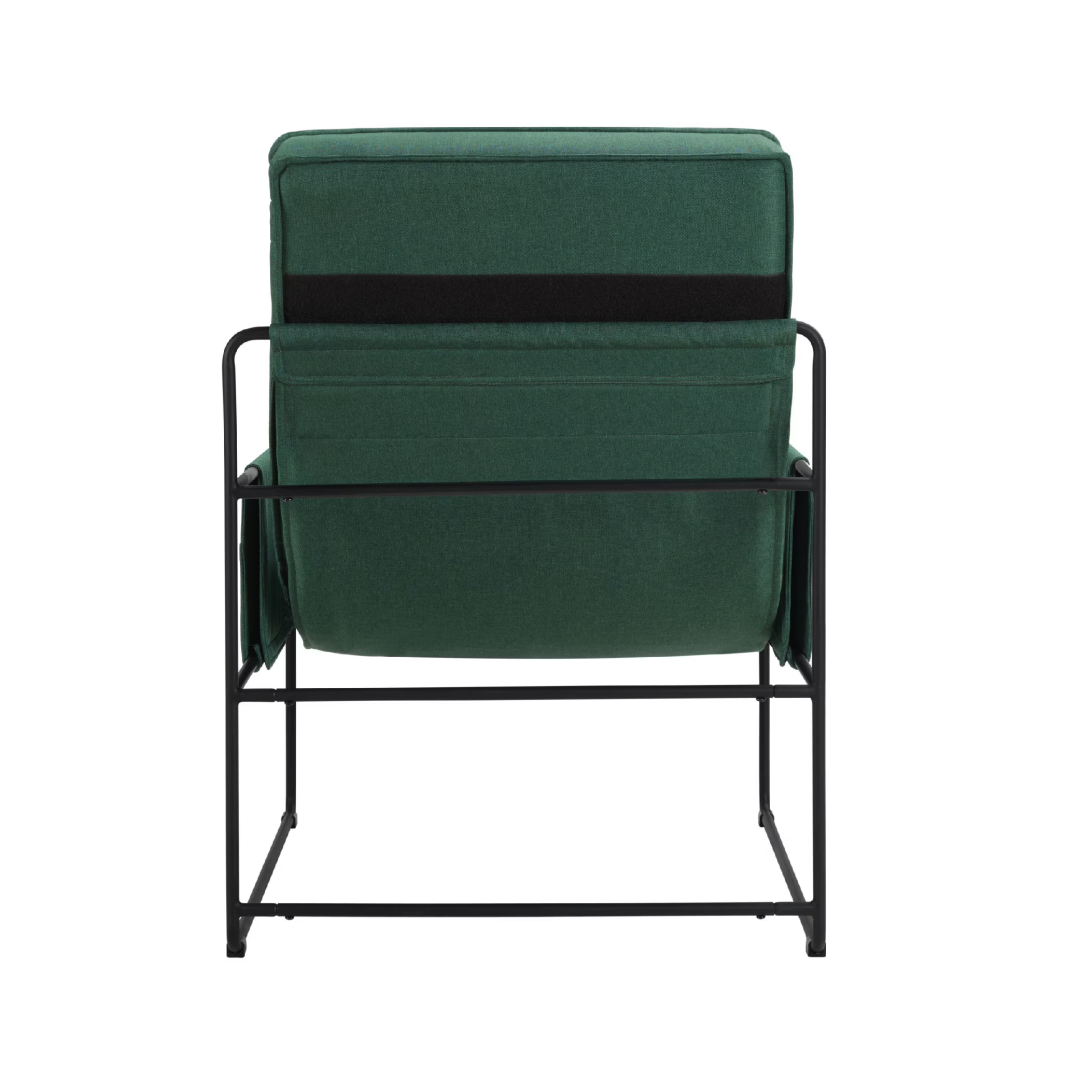 Sling Accent Chair,  Comfy Chair With Removable Cushion, Vanity Chair,  With Storage Bag For Living Room, Room Chair For Living  Room, Bedroom, Office, Green