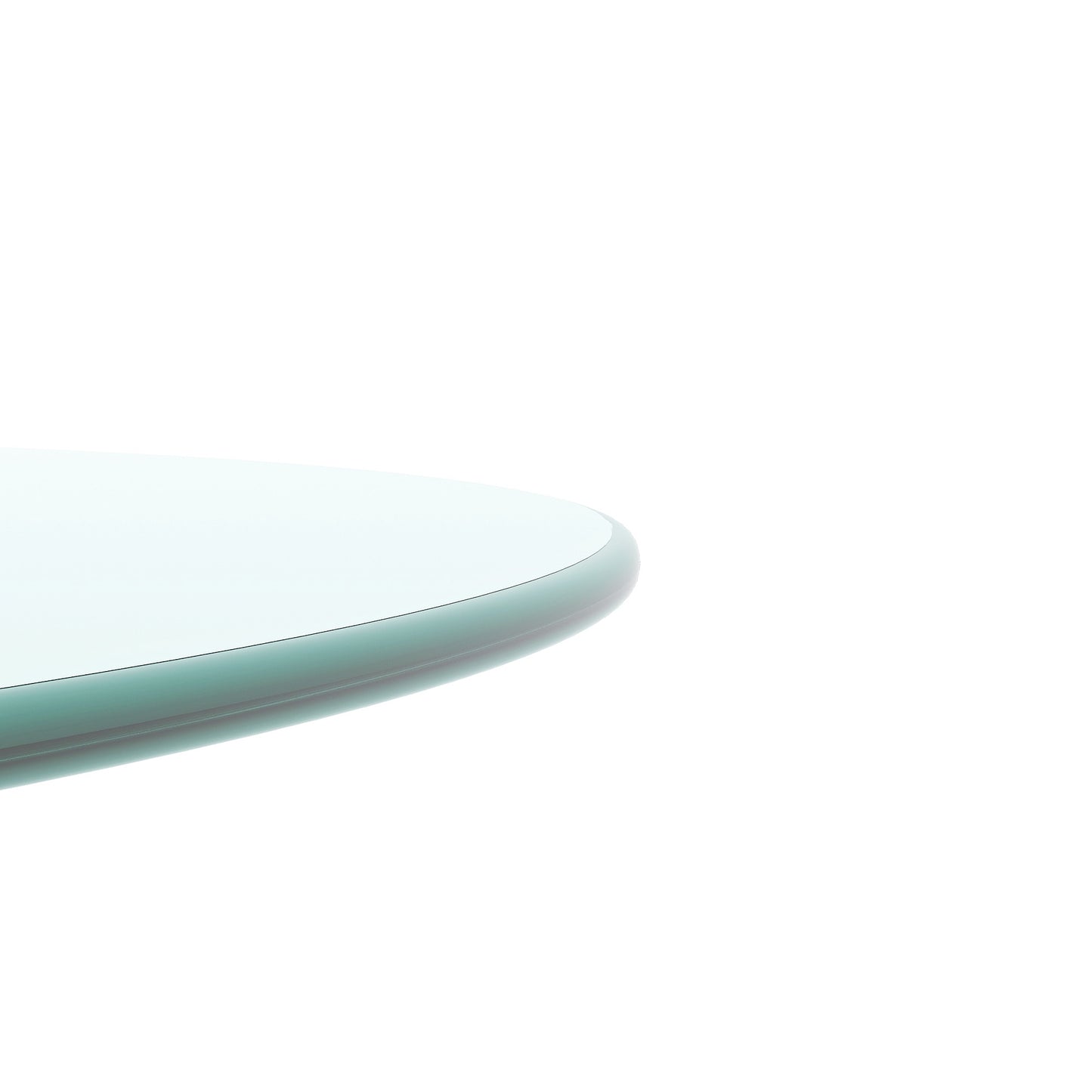 20  Inch Round Tempered Glass Table Top Clear Glass 0.25  Inch Thick Round Polished Edge