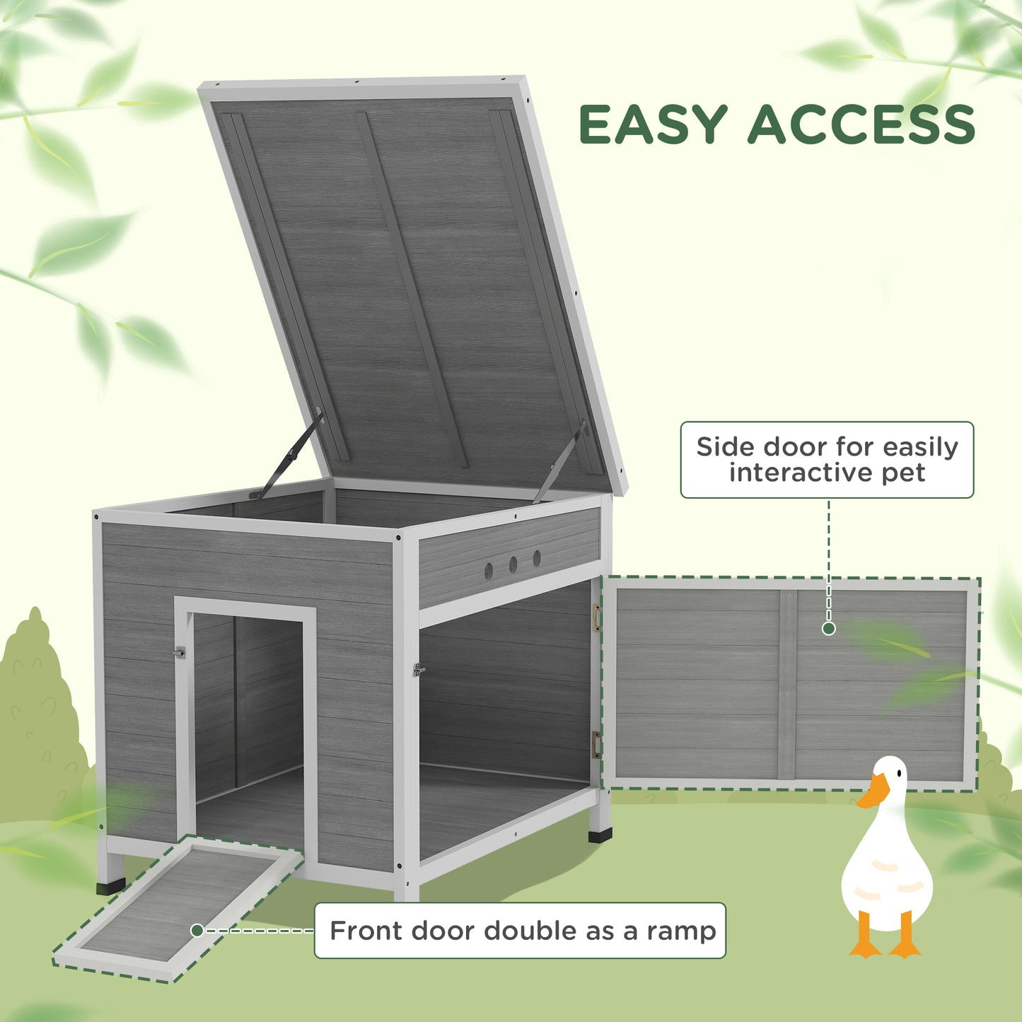 Wooden With Openable Roof Cage, Removable Floor, Double Doors