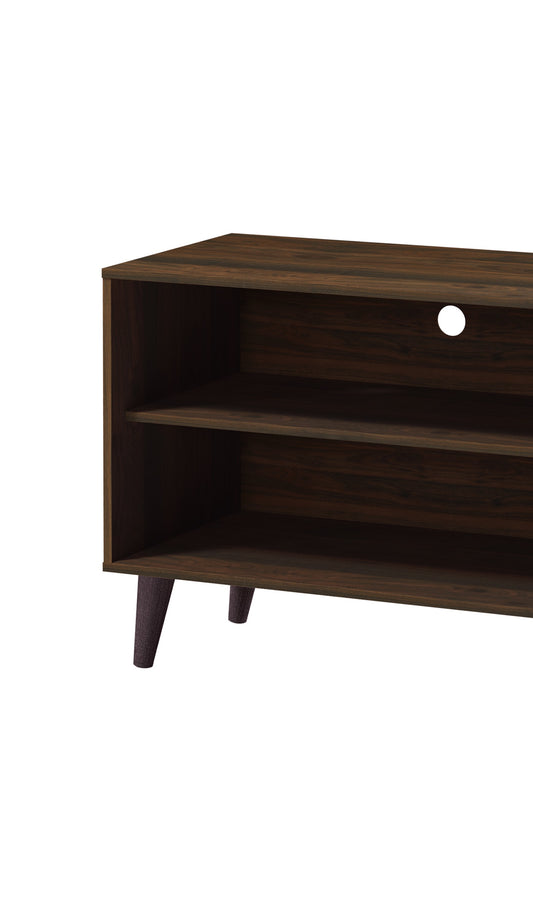 Amidon TV Stand For TVs Up To 63  , With 2 Storage Shelves& 1 Cabinet, Modern Entertainment Centre For TV In Living Room In  Walnut   White