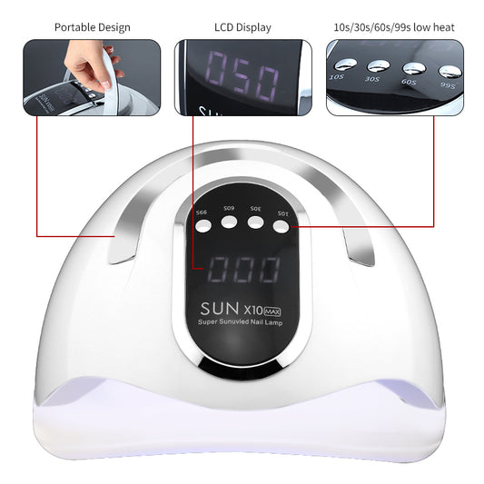 UV LED Nail Lamp, Nail Dryer For Gel Polish With 45Pcs Lamp Beads And Automatic Sensor 4 Timer Setting Professional Nail Art Tools