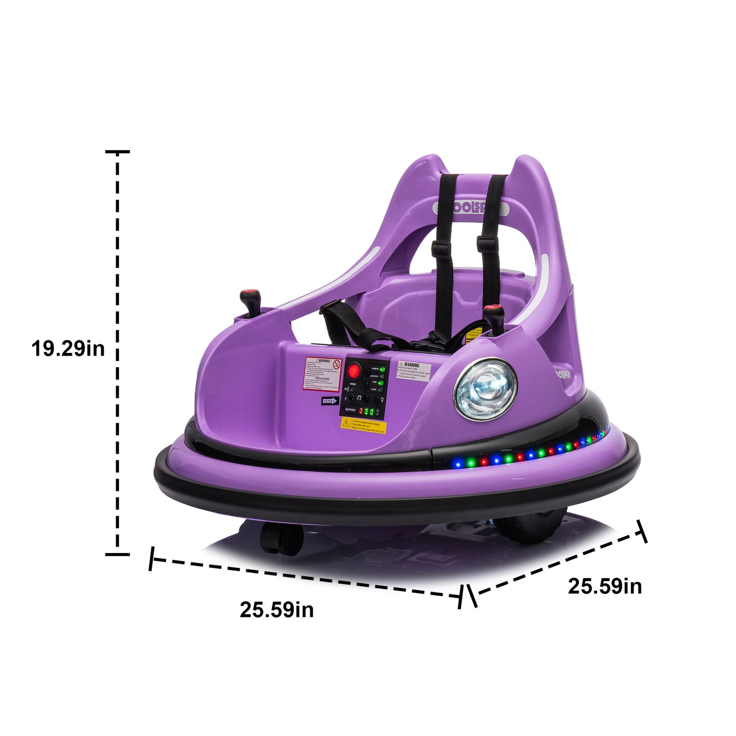 12V Ride On Bumper Car For Kids,electric Car For Kids,1.5-5 Years Old,W Remote Control, LED Lights, Bluetooth & 360 Degree Spin, Vehicle Body With Anti-collision PaddingFive-point Safety Belt,2wd