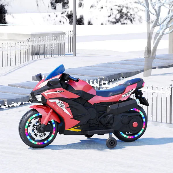 12V Electric Motorcycle For Kids, Powered Toy Motorcycle, Child Motorcycle Ride On With Light Wheels And Bluetooth Music Red - No Shipping On Weekends