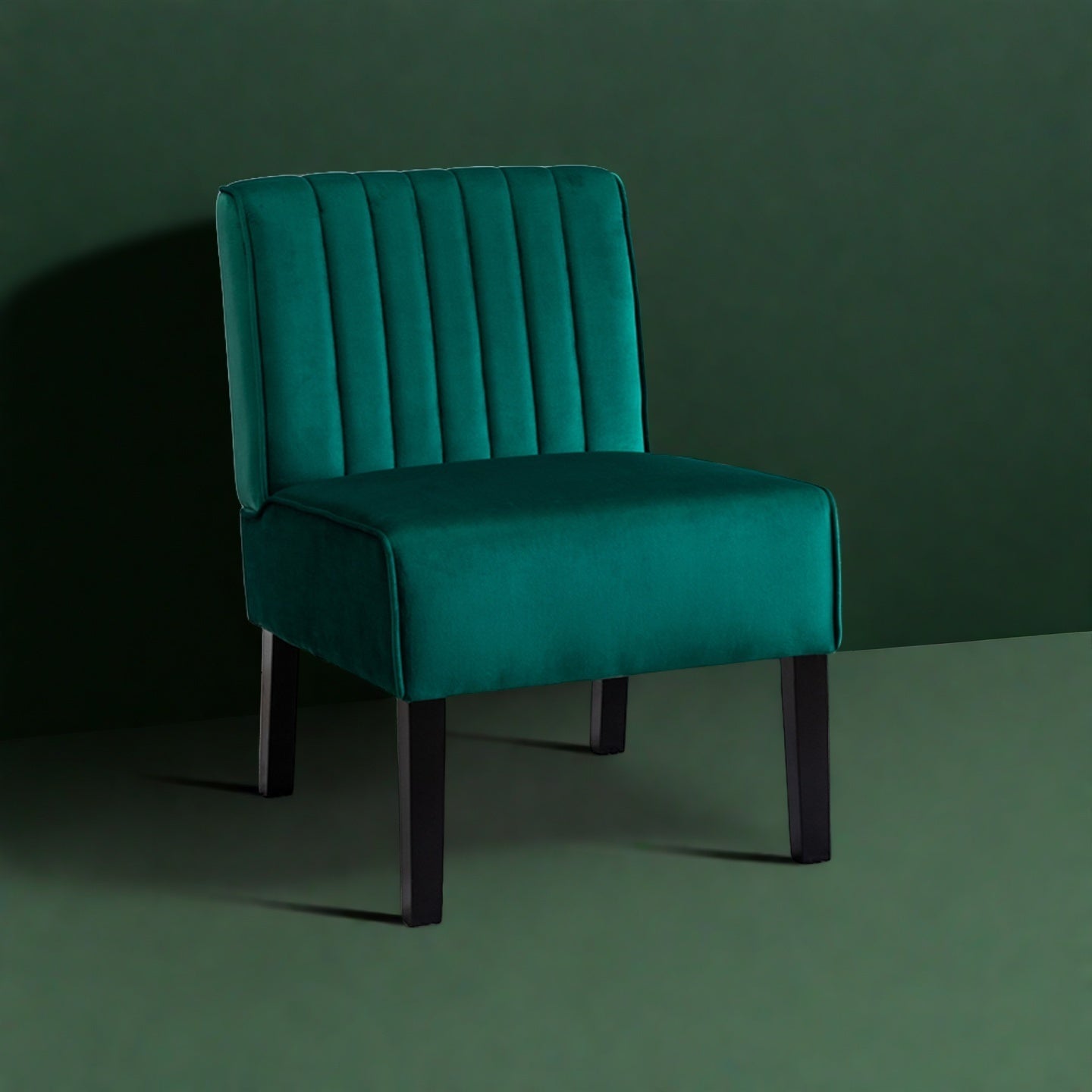 Reese Mid Century Modern Accent Chairs Set Of 2 With Minimalist Design, Elegant Velvet Upholstery And Solid Wood Legs, Ideal For Living Room Or Bedroom, Green
